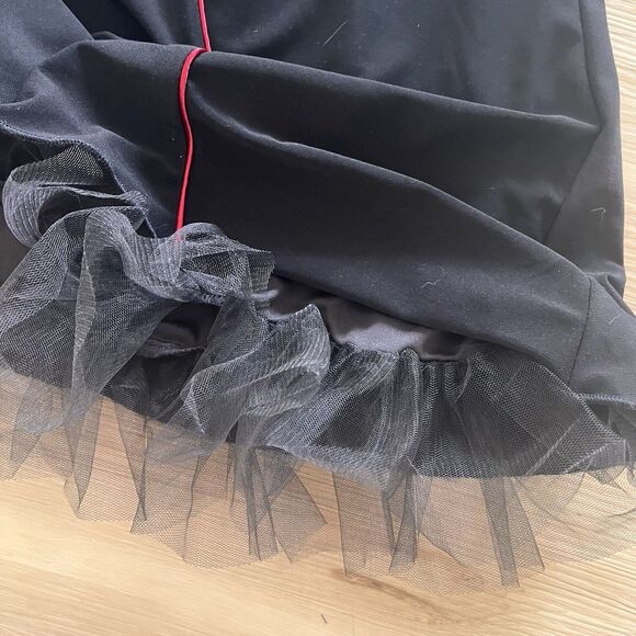 y2k LOVE TEASE Size S Emo Goth Halter Tulle Flare Fairy Hot Topic Red Black - Picture 5 of 7